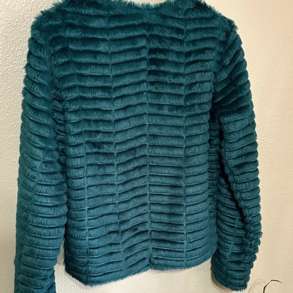 Marciano Teal Textured Teddy Jacket